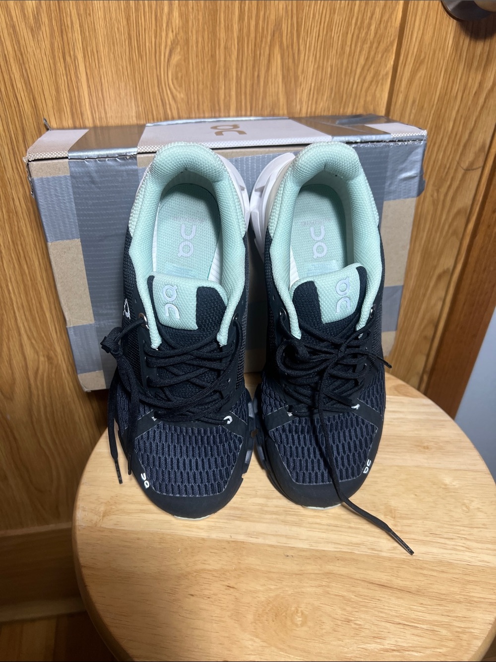 On Running Black and Mint Green Cloudnova Athletic Shoes - Picture 2 of 7